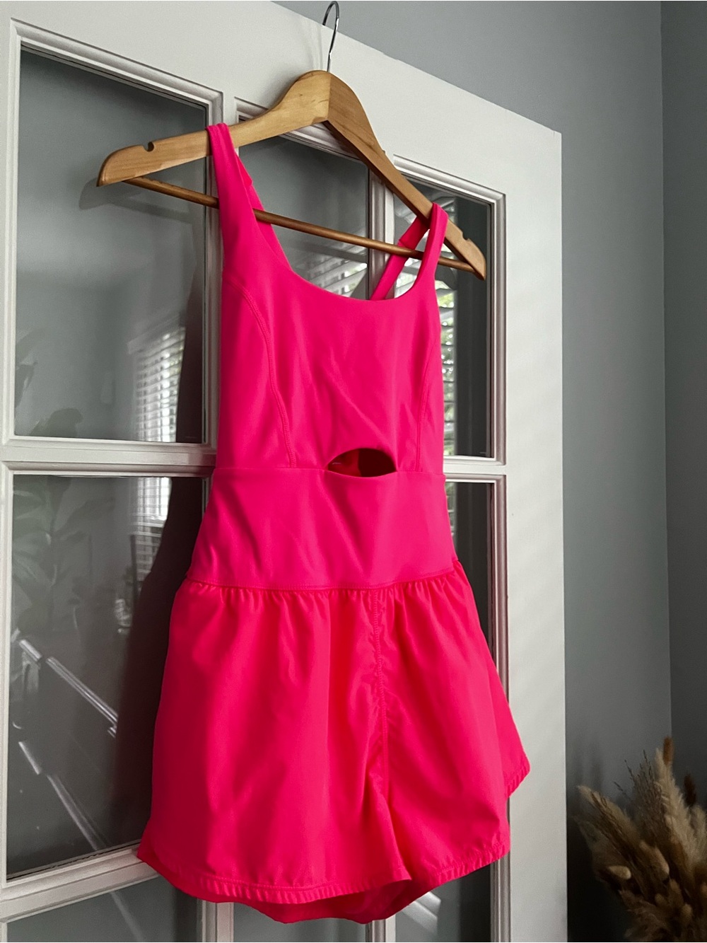 Free People Hot Pink Cutout Sleeveless Romper